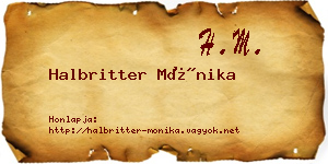 Halbritter Mónika névjegykártya